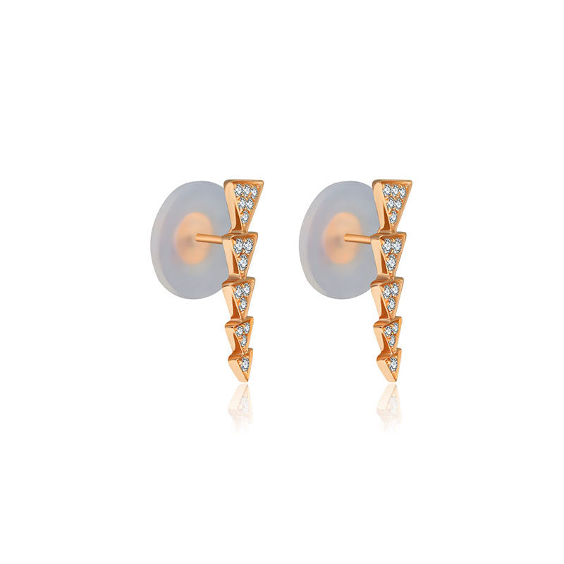 18k Gold Link Arrow Diamond Earring - Genevieve Collection