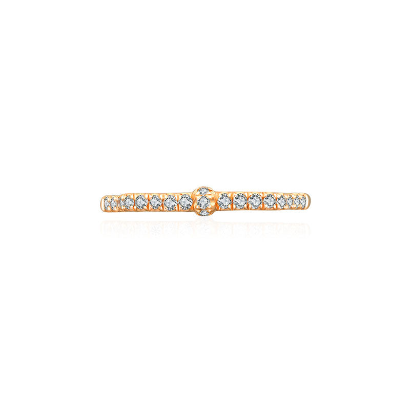 18k Gold Ribbon Diamond Ring - Genevieve Collection