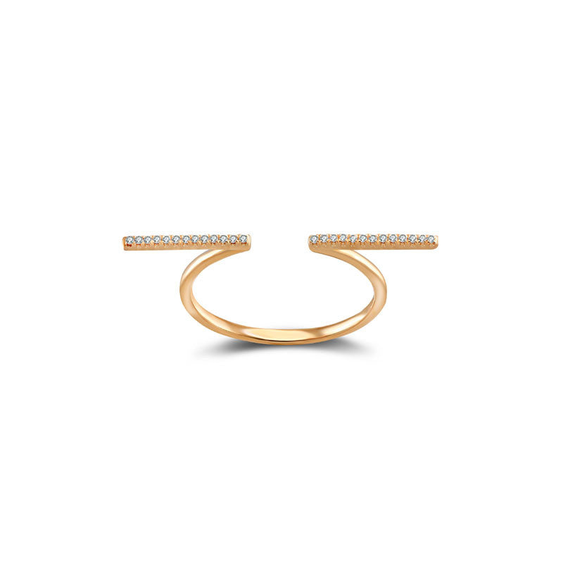 18k Gold Line Diamond Open Ring - Genevieve Collection