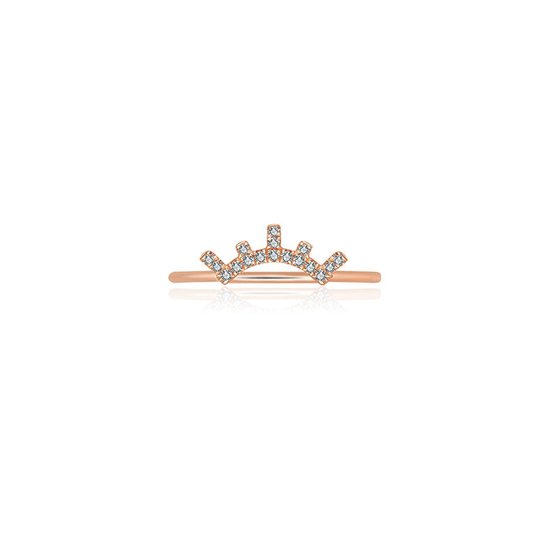 18k Gold Eyelash Shape Diamond Ring - Genevieve Collection