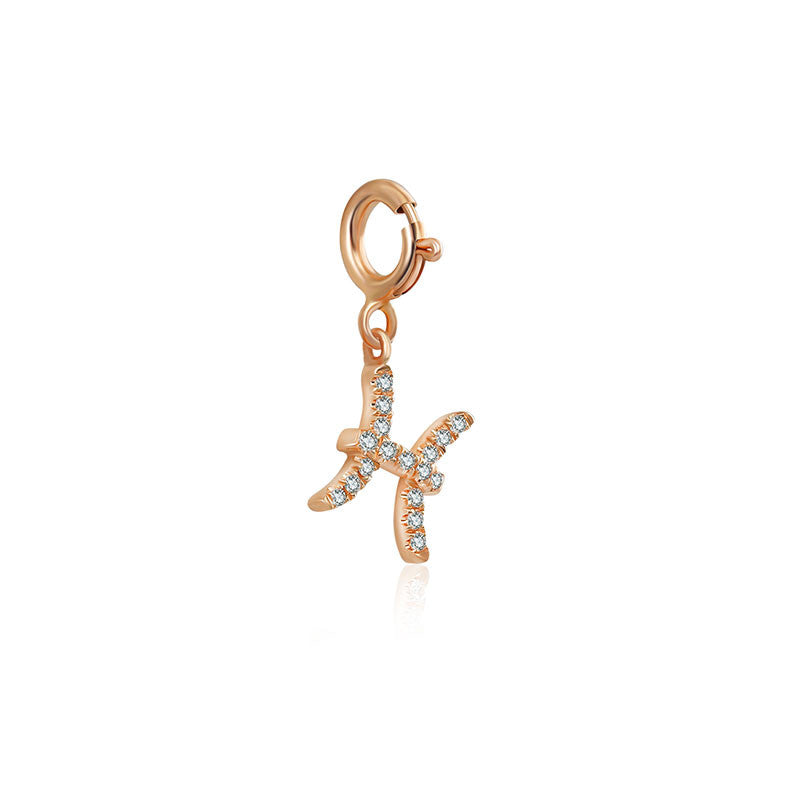 18k Gold Pisces Zodiac Sign Diamond Charms - Genevieve Collection