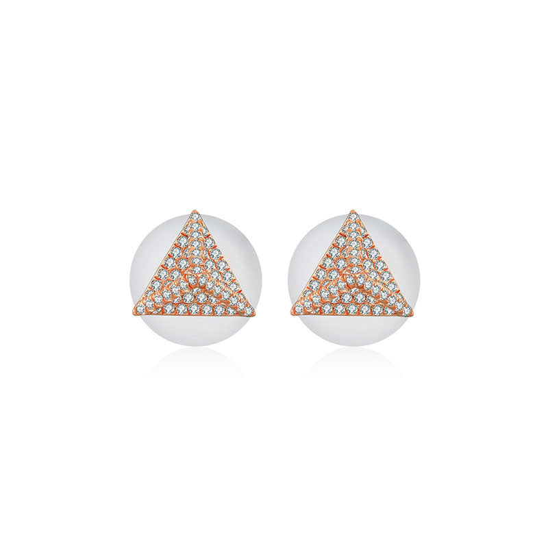 18k Gold Tetrahedron Diamond Earring - Genevieve Collection