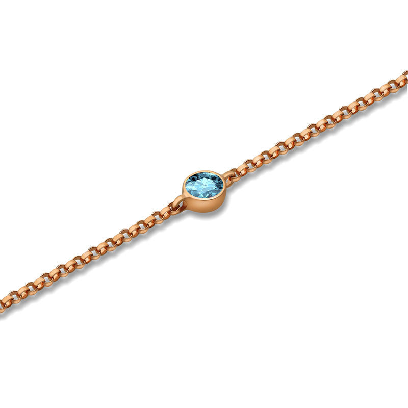 18k Gold March Birthstone Aquamarine Bracelet - Genevieve Collection