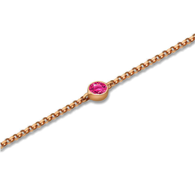 18k Gold October Birthstone Tourmaline Bracelet - Genevieve Collection
