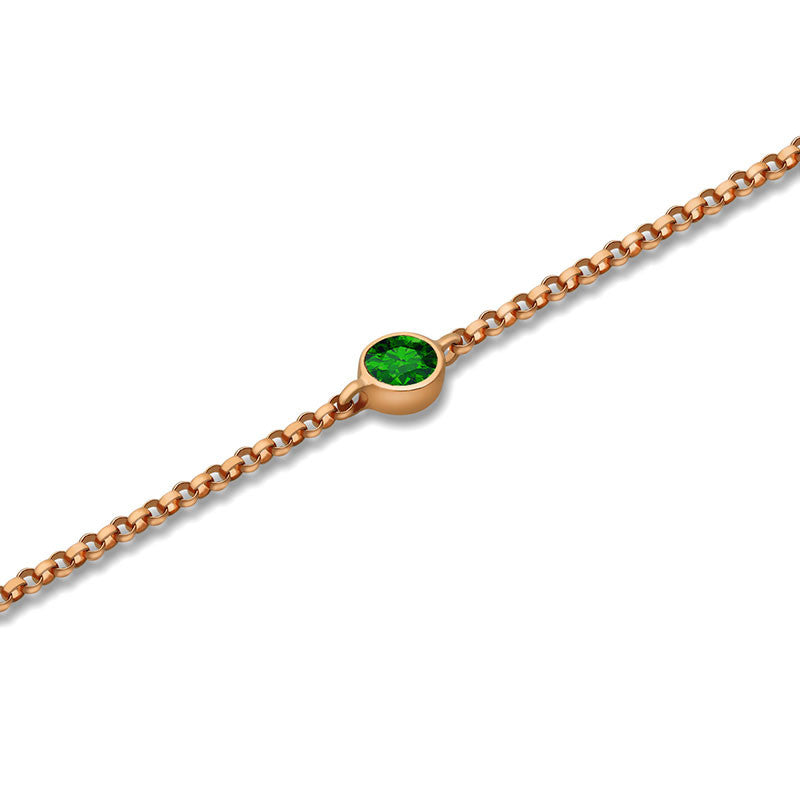 18k Gold May Birthstone Emerald Bracelet - Genevieve Collection