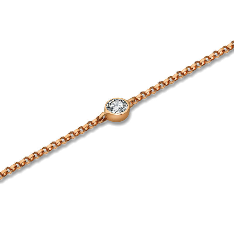 18k Gold Love At First Sight Single Diamond 18k Gold Bracelet - Genevieve Collection