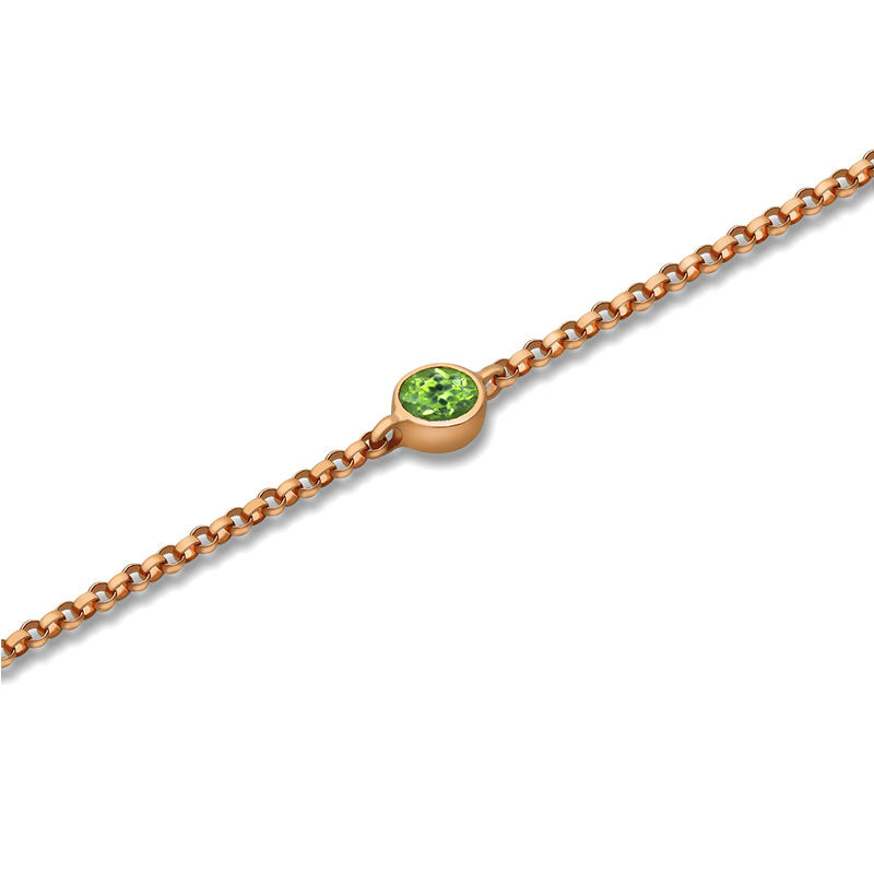 18k Gold August Birthstone Peridot Bracelet - Genevieve Collection
