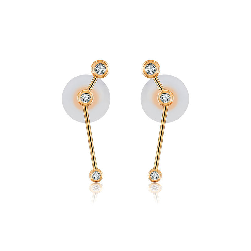 Aries Zodiac Constellation Earring 18k Gold & Diamond - Genevieve Collection