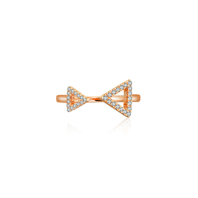 18k Gold Double Arrow Diamond Ring - Genevieve Collection