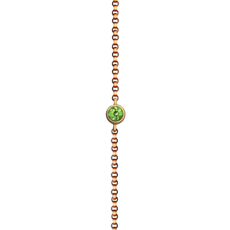 18k Gold August Birthstone Peridot Bracelet - Genevieve Collection