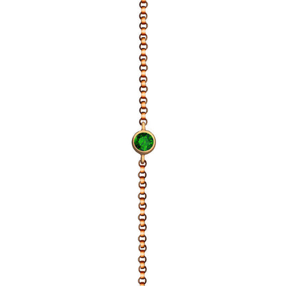 18k Gold May Birthstone Emerald Bracelet - Genevieve Collection