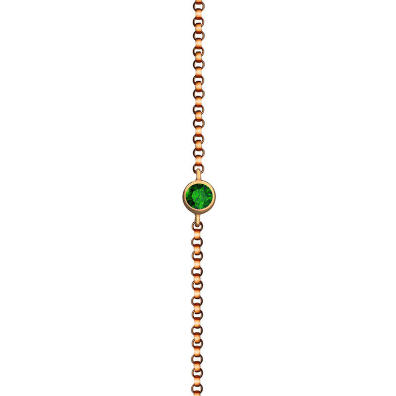 18k Gold May Birthstone Emerald Bracelet - Genevieve Collection