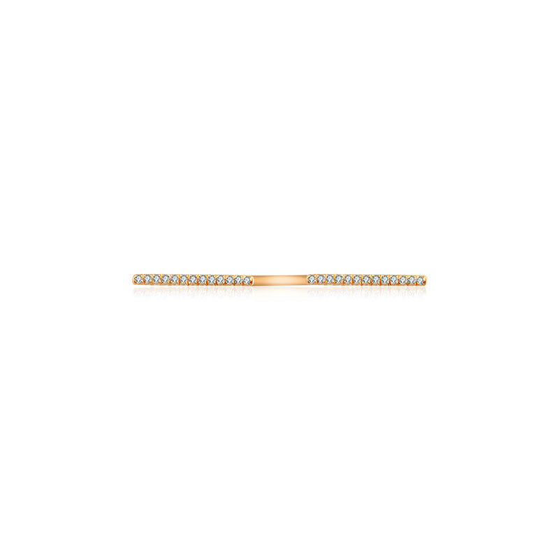 18k Gold Line Diamond Open Ring - Genevieve Collection