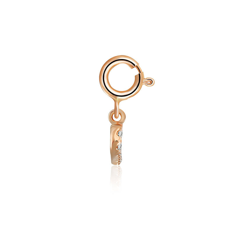 18k Gold Hollow Heart Shape Diamond Charms - Genevieve Collection