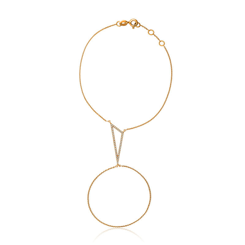 18k Gold Triangle Shape 2 Way Diamond Bracelet - Genevieve Collection