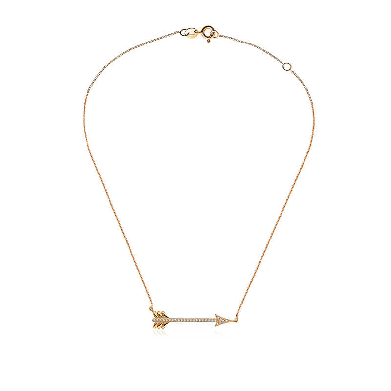 18k Gold Arrow Diamond Necklace - Genevieve Collection