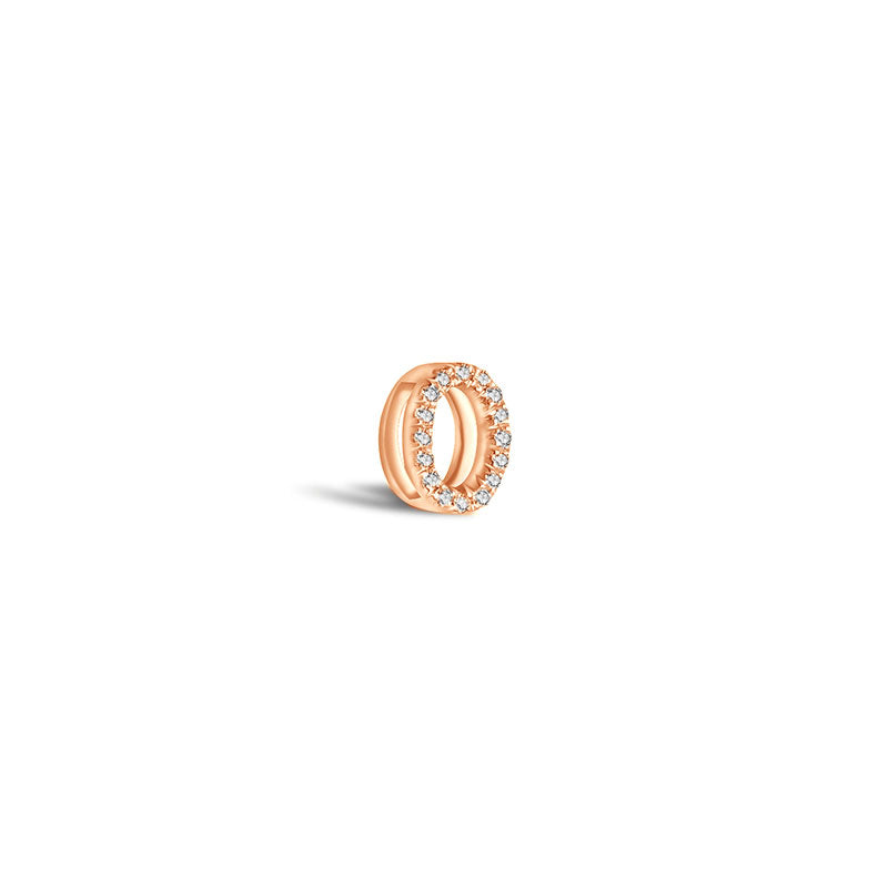 18k Gold Initial Letter "O" Diamond Pandent + Necklace - Genevieve Collection