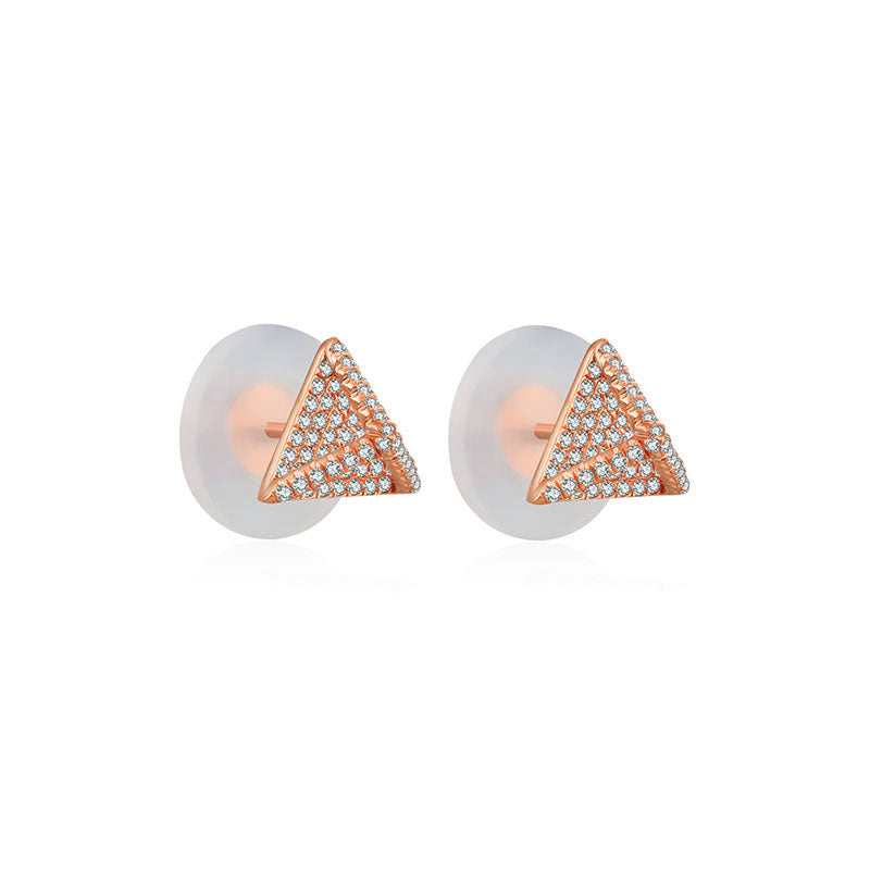 18k Gold Tetrahedron Diamond Earring - Genevieve Collection
