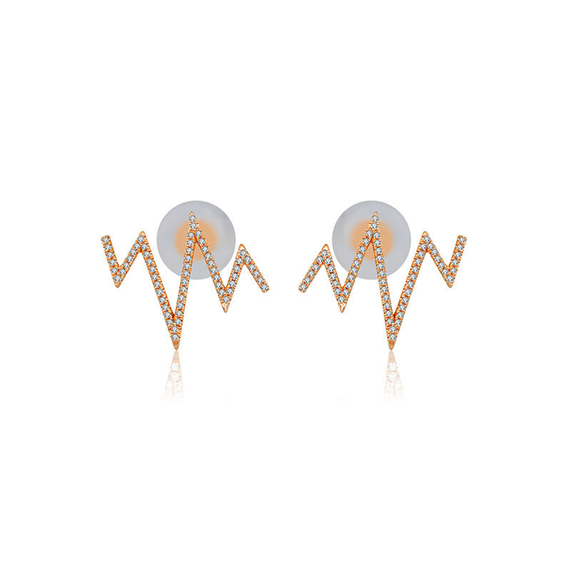 18k Gold Heartbeat Diamond Earring - Genevieve Collection