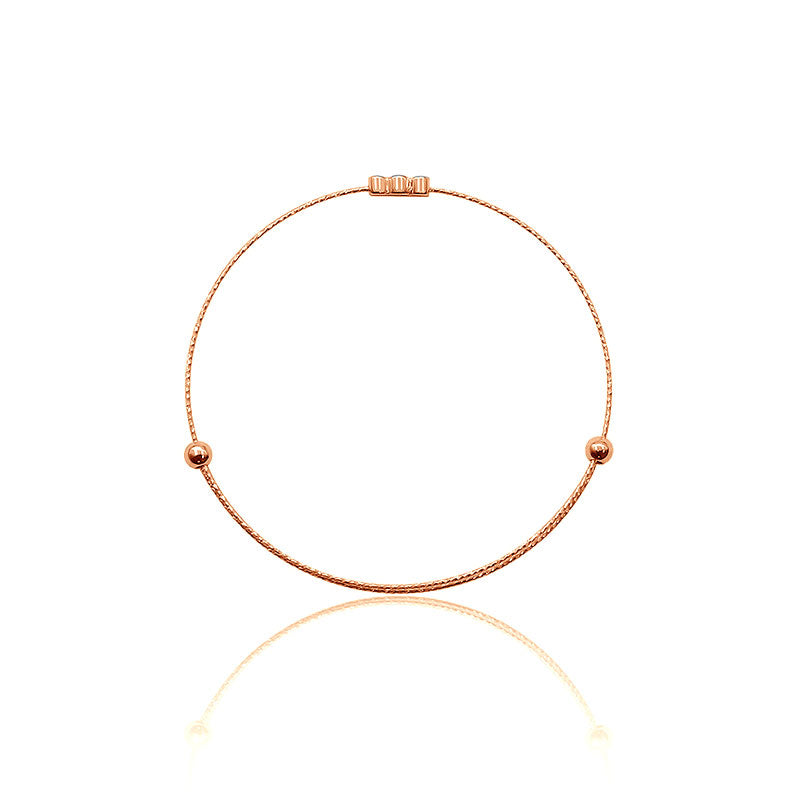 18k Gold Triple Diamond Bangle with Titanium - Genevieve Collection