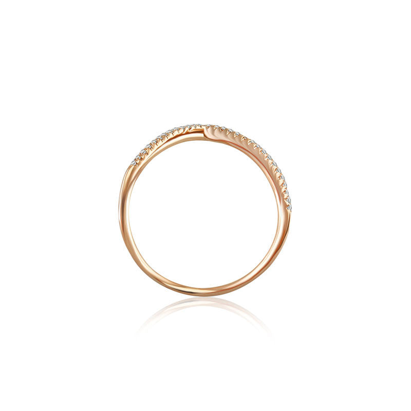 18k Gold Double Arrow Diamond Open Ring - Genevieve Collection