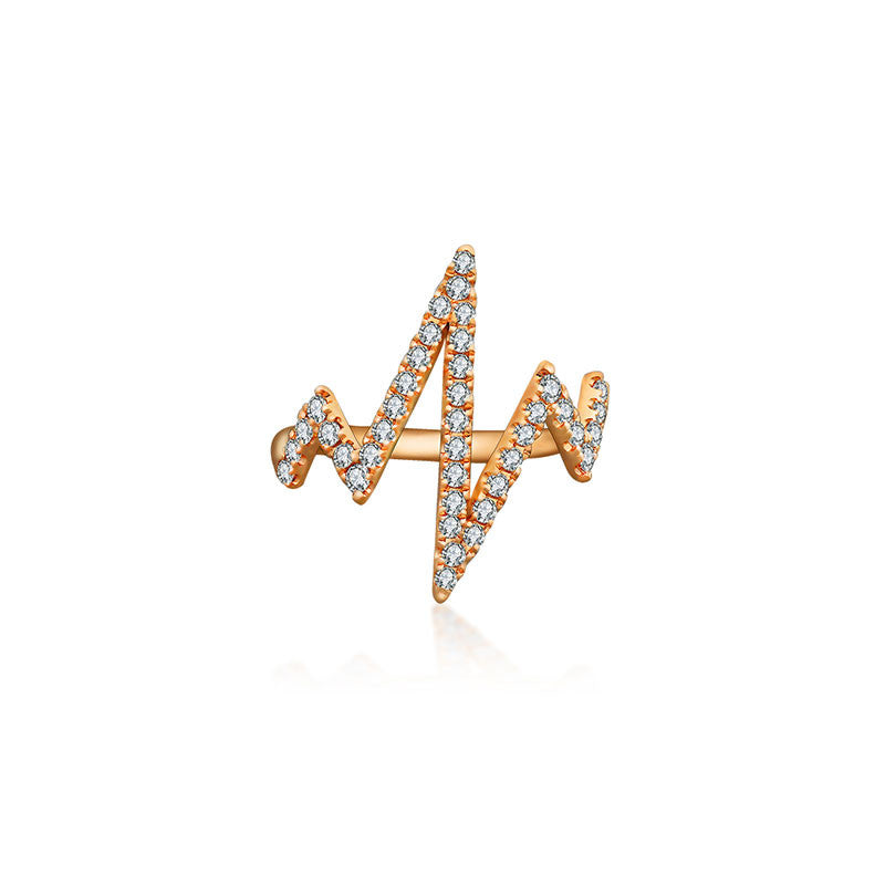 18k Gold Heartbeat Diamond Ring - Genevieve Collection