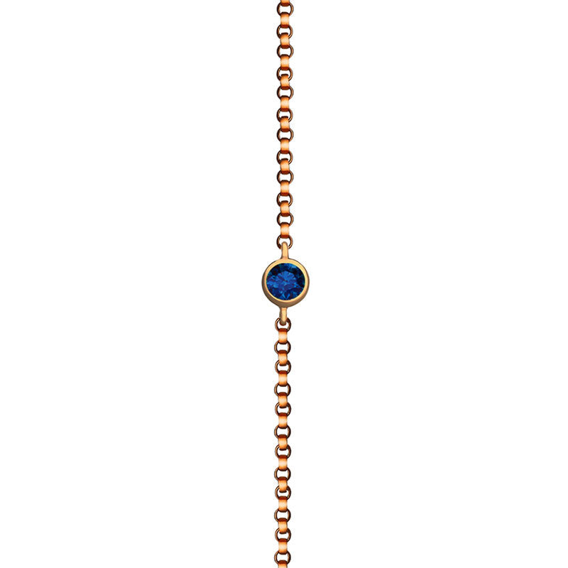 18k Gold September Birthstone Sapphire Bracelet - Genevieve Collection