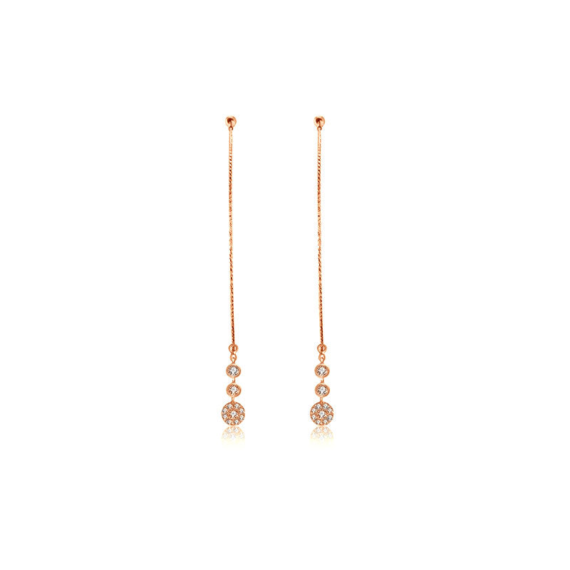18k Gold Wire Style Hoop Diamond Earring with Titanium - Genevieve Collection