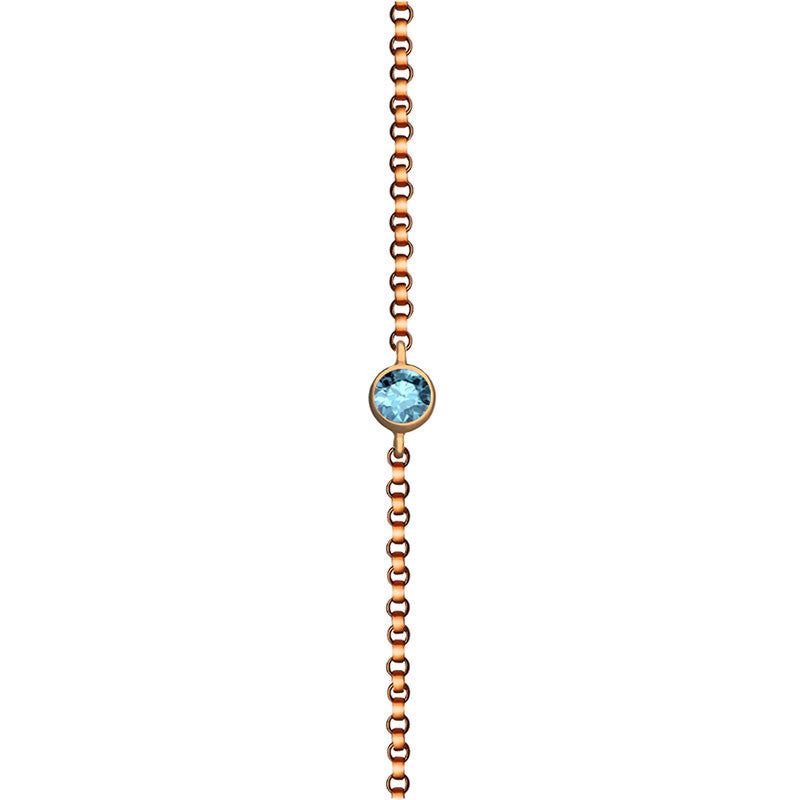 18k Gold March Birthstone Aquamarine Bracelet - Genevieve Collection
