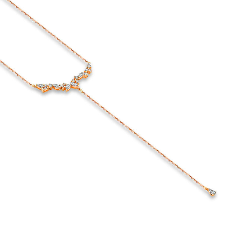 18k Gold irregular Shape Dangling Diamond Necklace - Genevieve Collection