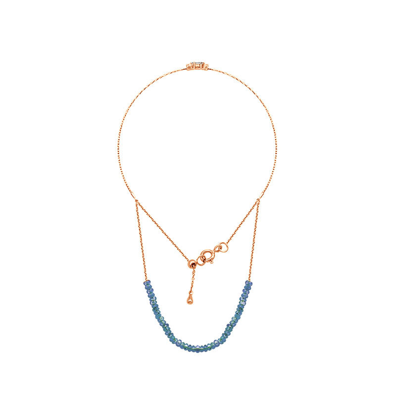 18k Gold Sapphire Beaded Bracelet with Diamond Bangle - Genevieve Collection