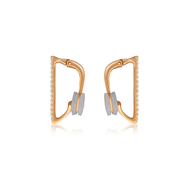 18k Gold Vertical Line Diamond Ear Cuff - Genevieve Collection