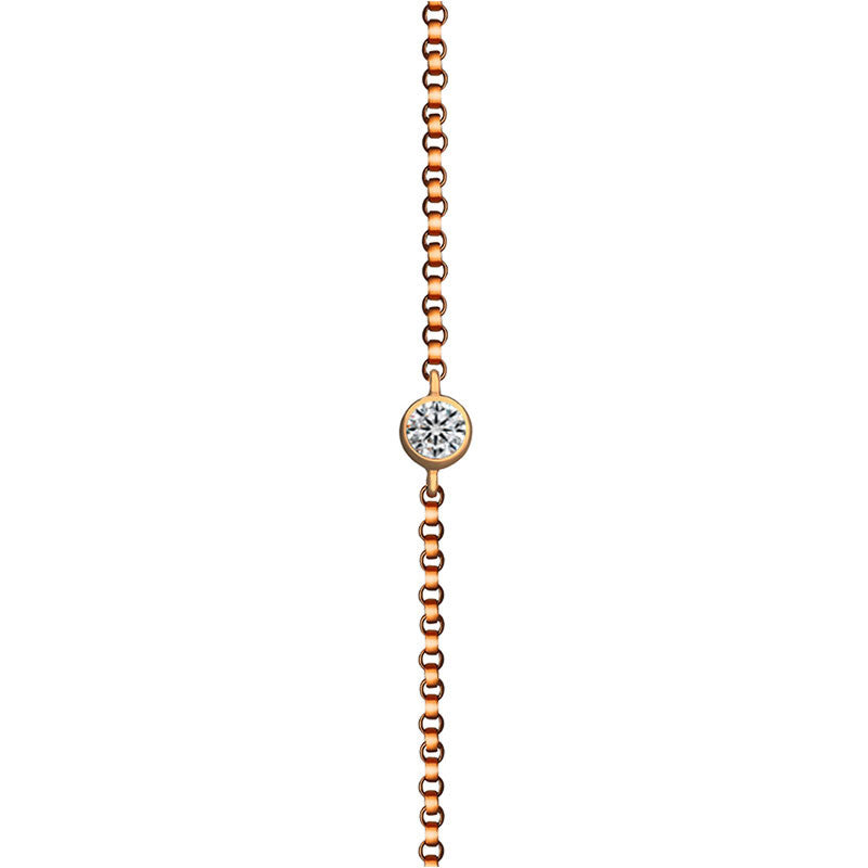 18k Gold Love At First Sight Single Diamond 18k Gold Bracelet - Genevieve Collection