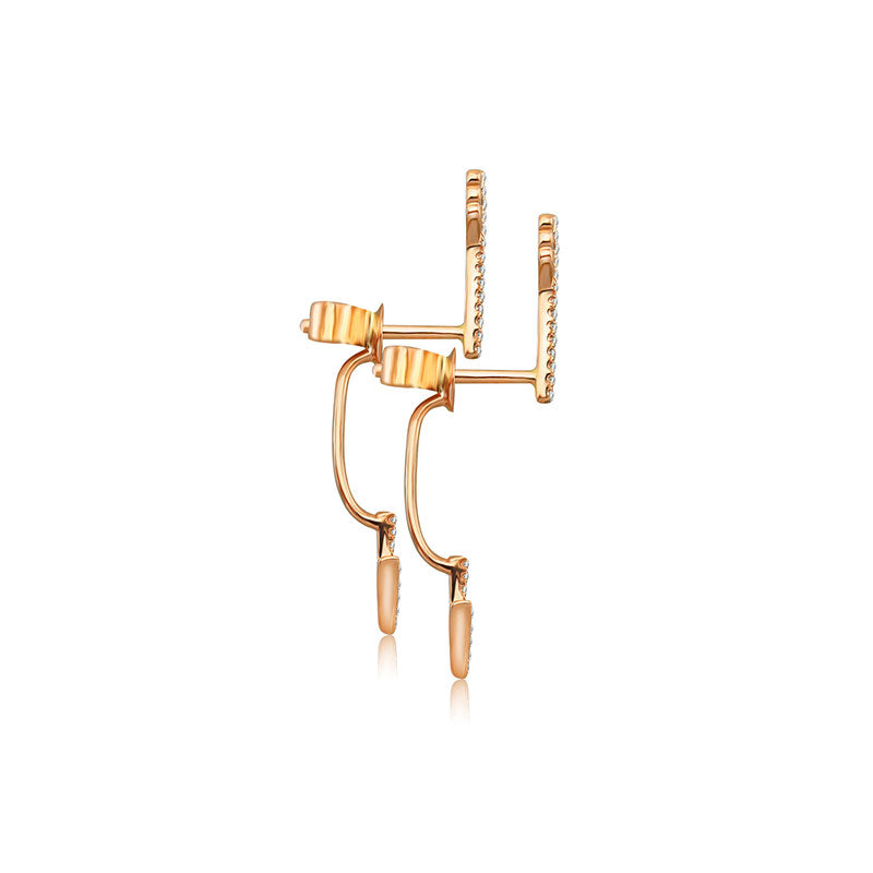 18k Gold Arrow Shape Diamond Earring - Genevieve Collection