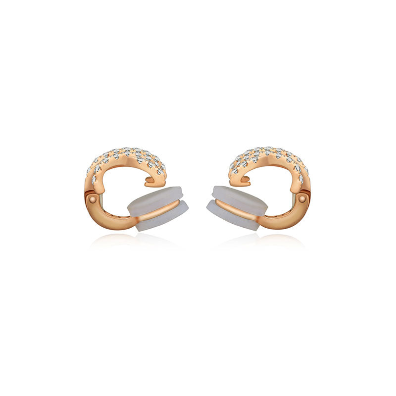 18k Gold Double Cross Diamond Ear Cuff - Genevieve Collection