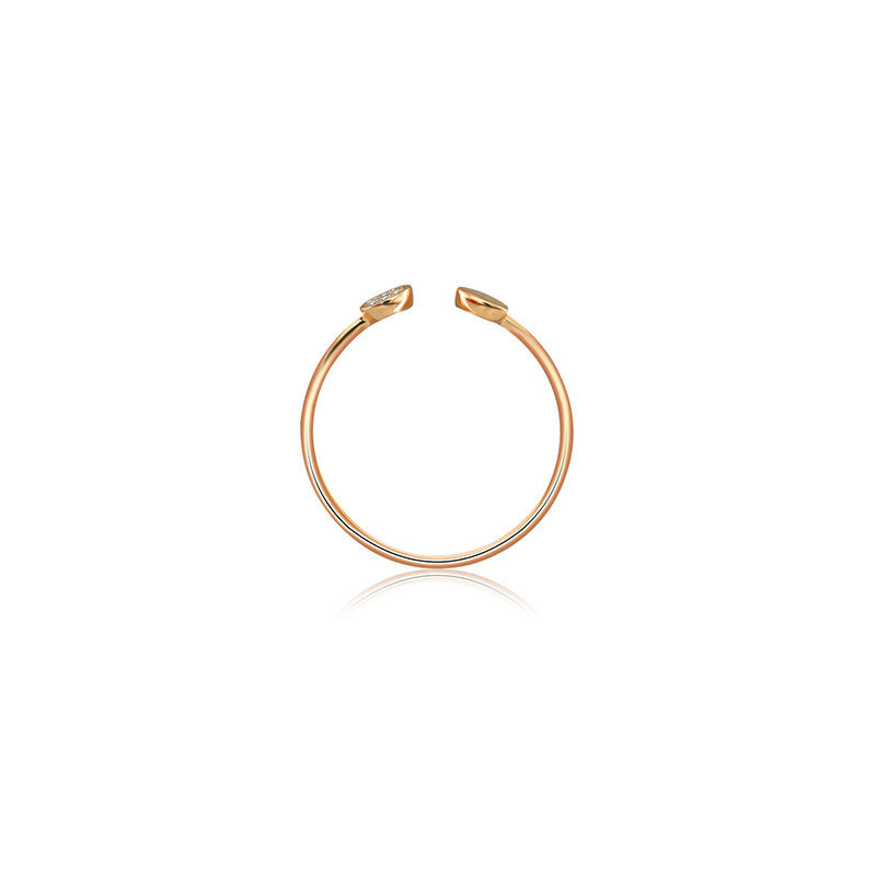 18k Gold Double Round Shape Diamond Ring - Genevieve Collection