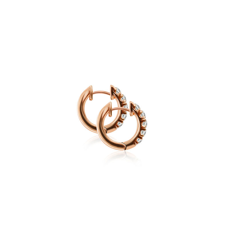 18k Gold Hoop Diamond Earring - Genevieve Collection