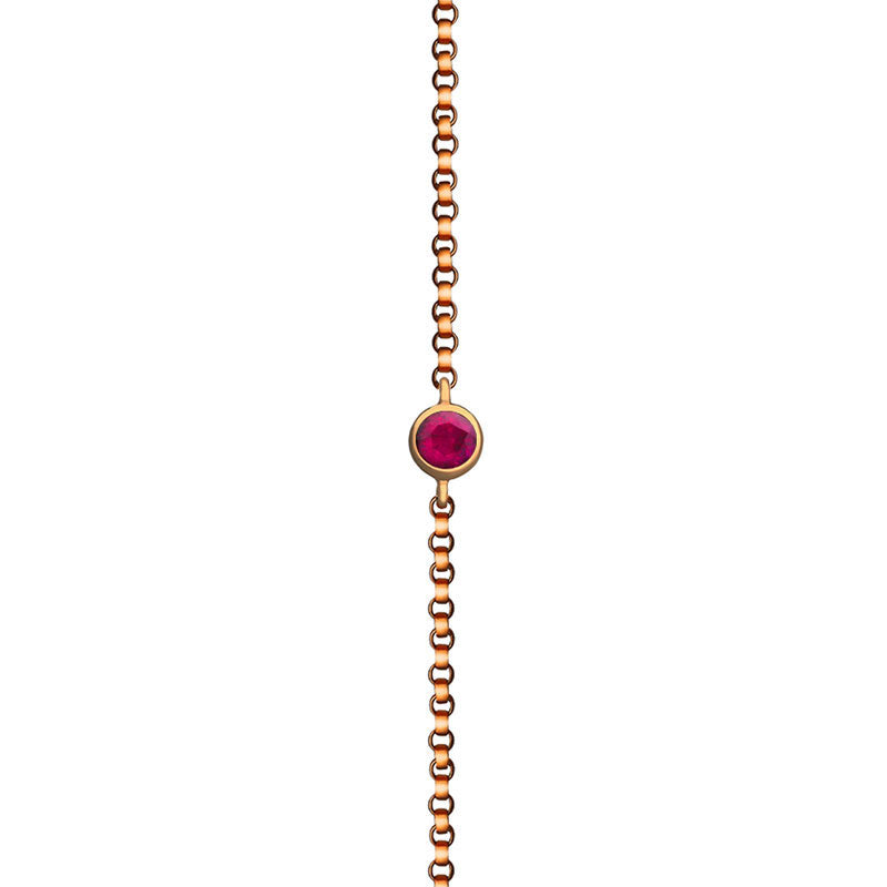 18k Gold July Birthstone Ruby Bracelet - Genevieve Collection