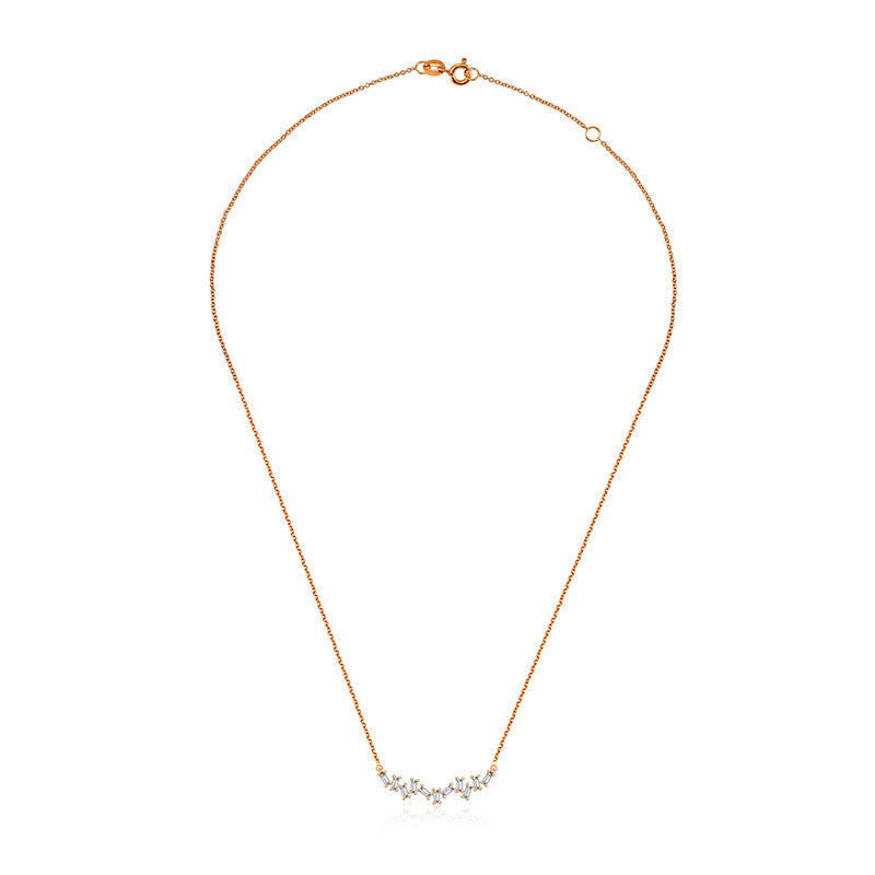 18k Gold Irregular Shape Diamond Necklace - Genevieve Collection