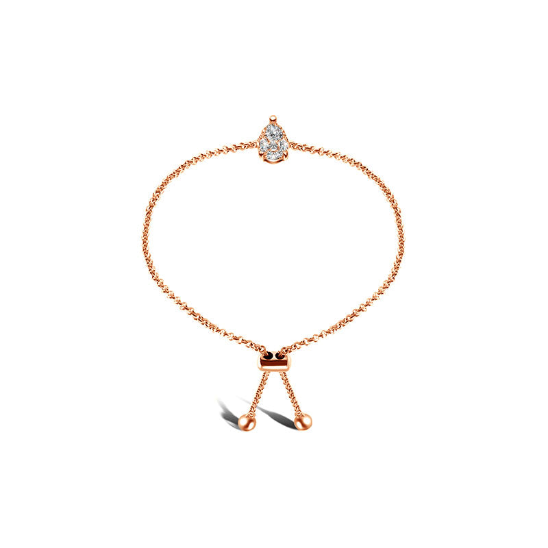 18k Gold Pear-Shaped Adjustable Diamond Bracelet - Genevieve Collection