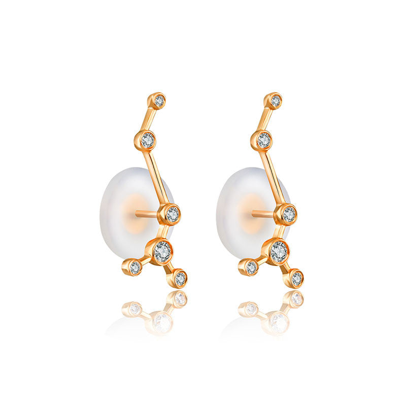 Scorpio Zodiac Constellation Earring 18k Gold & Diamond - Genevieve Collection
