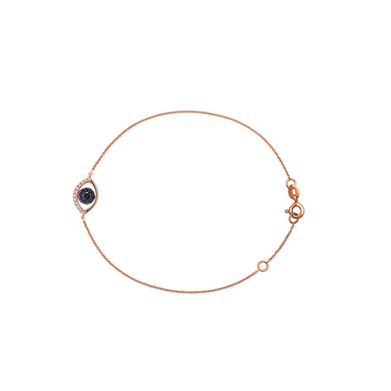 18k Gold Evil Eye Sapphire and Diamond Bracelet - Genevieve Collection