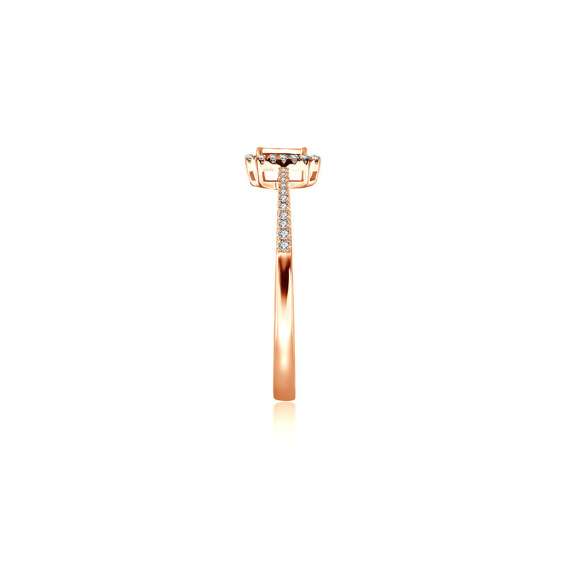 18k Gold Rectangle Shaped Diamond Ring - Genevieve Collection