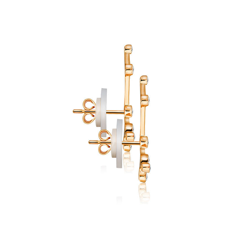 Scorpio Zodiac Constellation Earring 18k Gold & Diamond - Genevieve Collection
