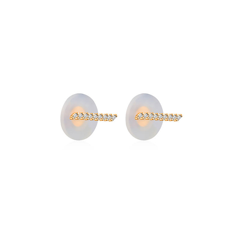 18k Gold Slash Line Diamond Earring - Genevieve Collection