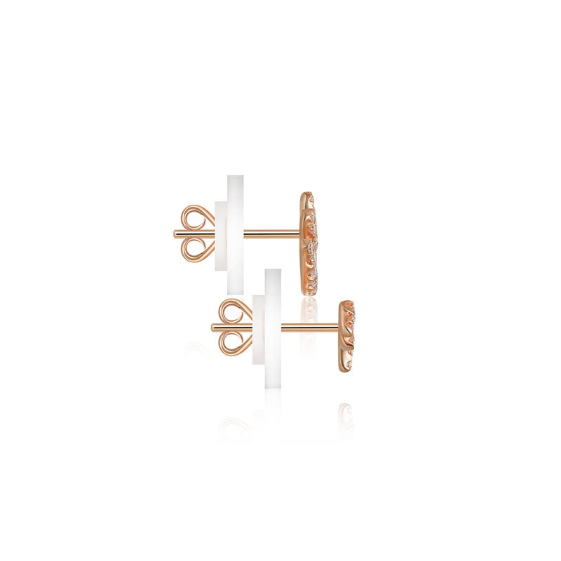 18k Gold Evil Eye & Eyelash Diamond Earring - Genevieve Collection