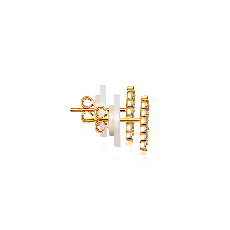 18k Gold Arrow Shape Rectangle Diamond Earring - Genevieve Collection