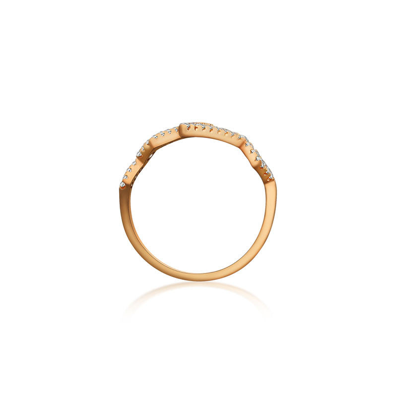 18k Gold Heartbeat Diamond Ring - Genevieve Collection