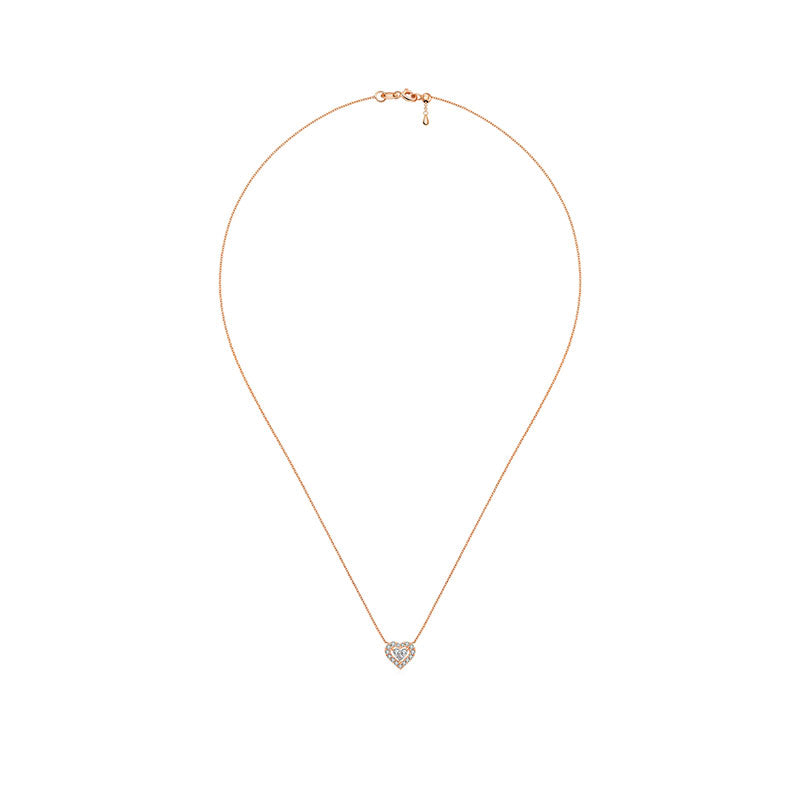 18k Gold Heart Shape Diamond Necklace - Genevieve Collection