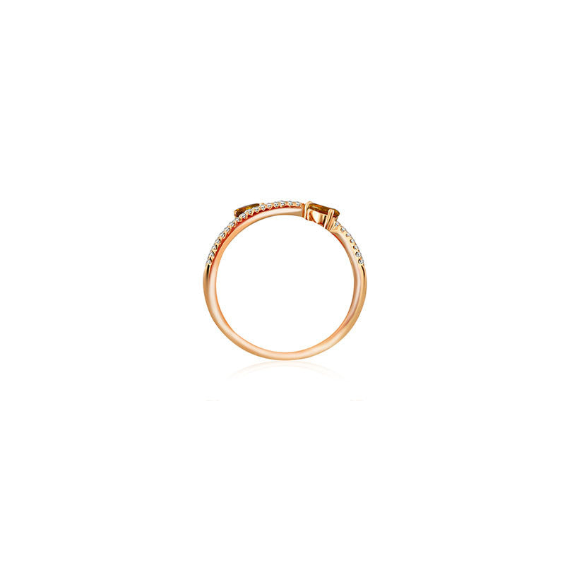 18k Gold Ruby Arrow Spiral Diamond Ring - Genevieve Collection